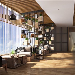 现代 咖啡厅 连廊