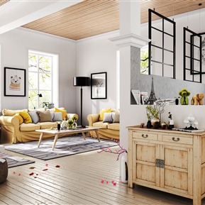 北欧 客厅 客厅沙发茶几组合