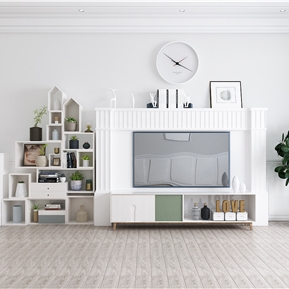 现代 电视背景墙 电视墙