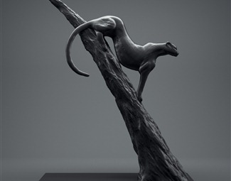 现代豹子雕塑