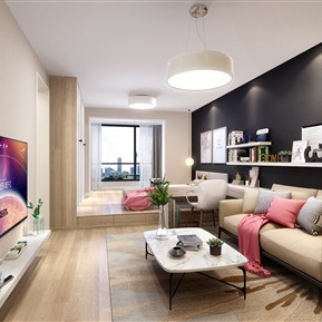 北欧 公寓 客厅卧室