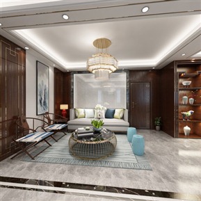 新中式 客餐厅 地下室客餐厅