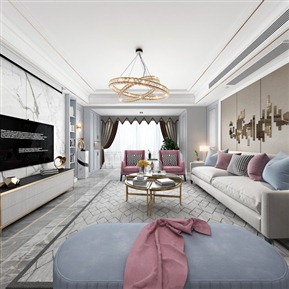 轻奢 客餐厅 客餐厅全景