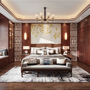 新中式 卧室 主卧室