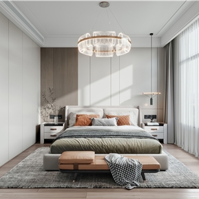 现代 卧室 主卧室