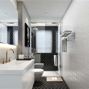 现代 卫生间 简约黑白灰卫生间
