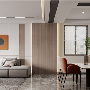 现代 客餐厅 客餐厅厨房