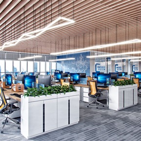 现代 公共办公区 敞开式办公区