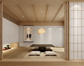 日式日式卧室效果图