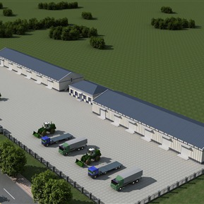 现代 鸟瞰图 农机场场区