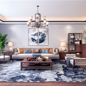 新中式 客餐厅 客餐厅厨房