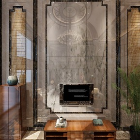 新中式 复式客厅