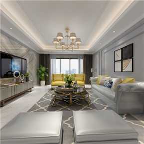 后现代 客餐厅 玄关 全景