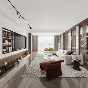 现代 客餐厅 客餐厅全景