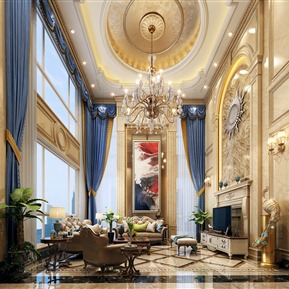 欧式 复式客厅 别墅客厅