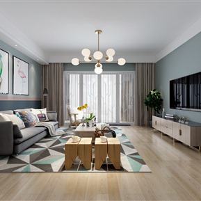 现代 客厅 客餐厅