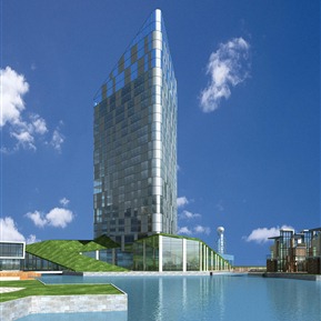 现代 酒店建筑 水边酒店会所商业