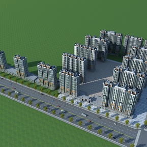 现代 住宅区 住宅鸟瞰