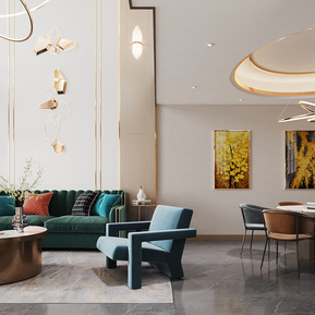 现代 客餐厅 别墅客厅