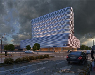 现代多层酒店建筑