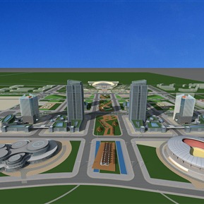 现代 鸟瞰图 奥体中心公寓