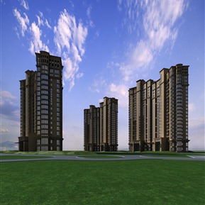 现代 住宅区 小区住宅楼