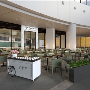 现代 咖啡厅 餐饮外摆位