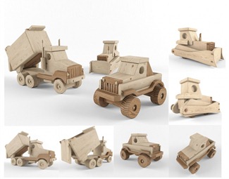 现代卡车木质玩具
