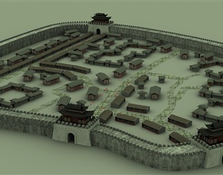 中式 城堡 古城建筑