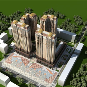 欧式 住宅区 住宅鸟瞰