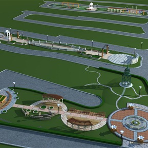 欧式 广场 景观细化导入直接用