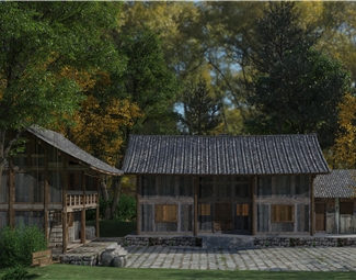 新中式木结构民居