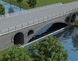 新中式老石板桥