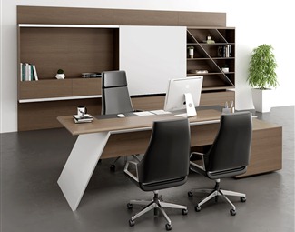 现代实木办公桌