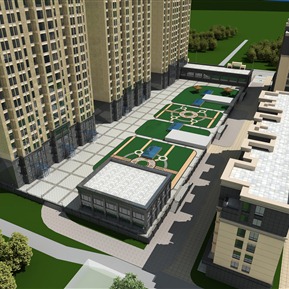 现代 住宅区 商业住宅楼