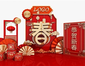 新中式 美陈 春节美陈