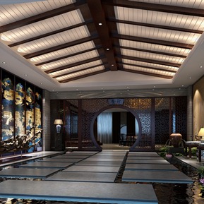 中式 门厅 酒店餐饮接待大厅