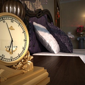 欧式 时钟 卧室一角