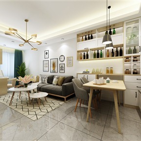 北欧 客餐厅 客餐厅儿童房