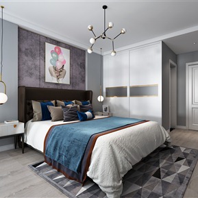 现代 卧室 主卧室