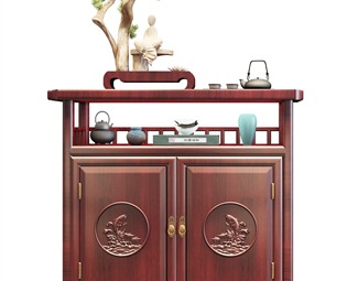 中式新中式红木边柜