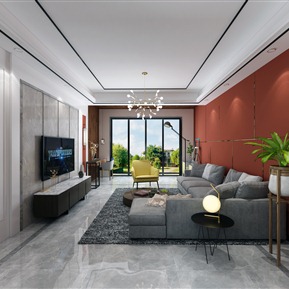 现代 客厅 客餐厅