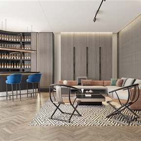 现代 品酒区 酒店会所包间会客厅