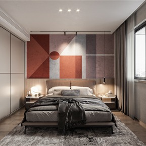 现代 卧室 主卧室
