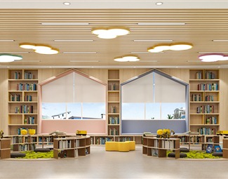 现代图书阅览室空间