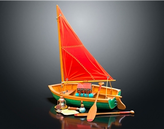 现代飞行的海盗船su模型下载-3d溜溜网