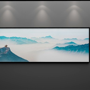 现代 风景画 水墨山水意境景横幅装饰画