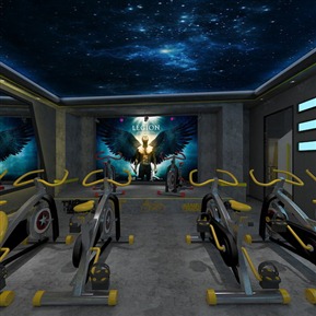 现代 动感单车房 单车房