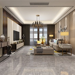 轻奢 客厅 客餐厅