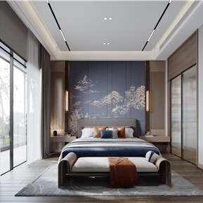 新中式 卧室 男孩房